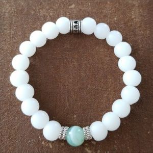 White Stone Beaded Bracelet